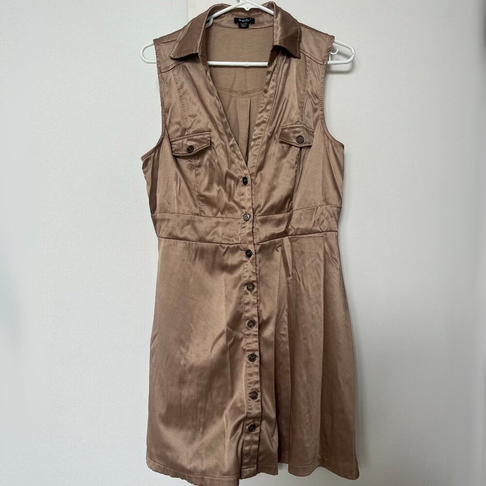 Brown Gold Taupe Metallic Dress
